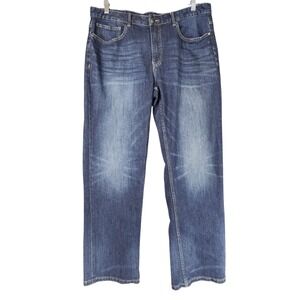 Flags & Anthem Relaxed Fit Jeans 36x32 Mens Portland Blakely Wash Denim Stretch